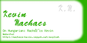 kevin machacs business card